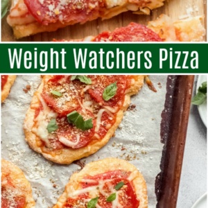 Pinterest collage image for weight watchers pizza