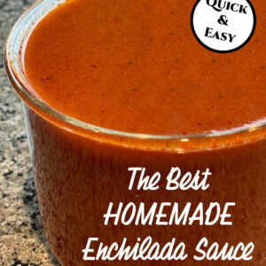 pinterest image for homemade enchilada sauce