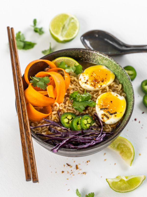 ramen bowl with chopsticks