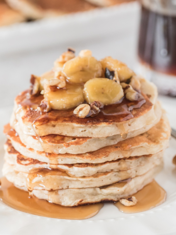 stack of banana bread pancakes