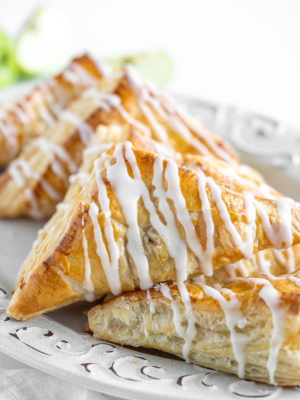 easy apple turnovers on a white plate