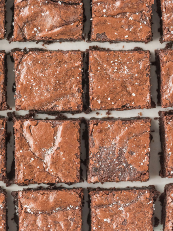 overhead shot of ultimate fudge brownies