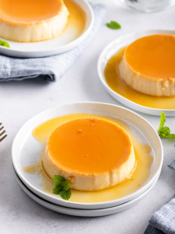 classic creamy flan on a plate