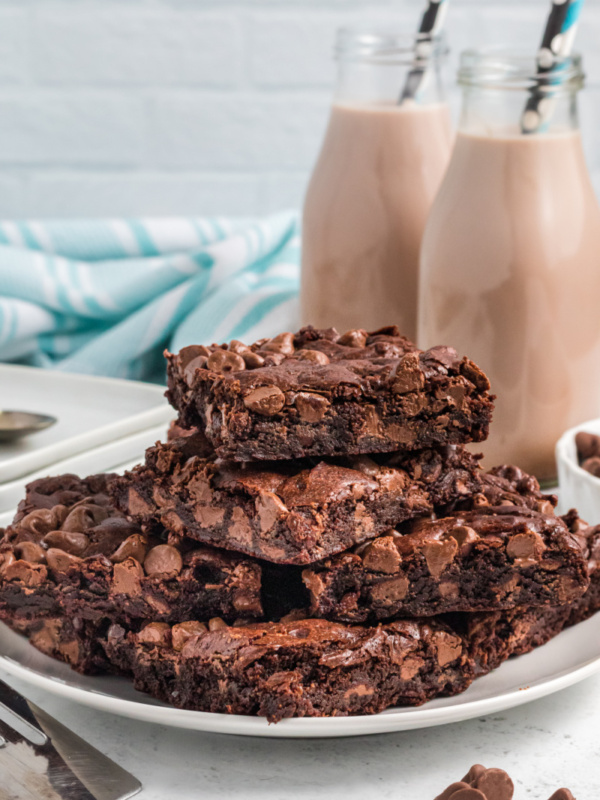 brownies displayed on a platter