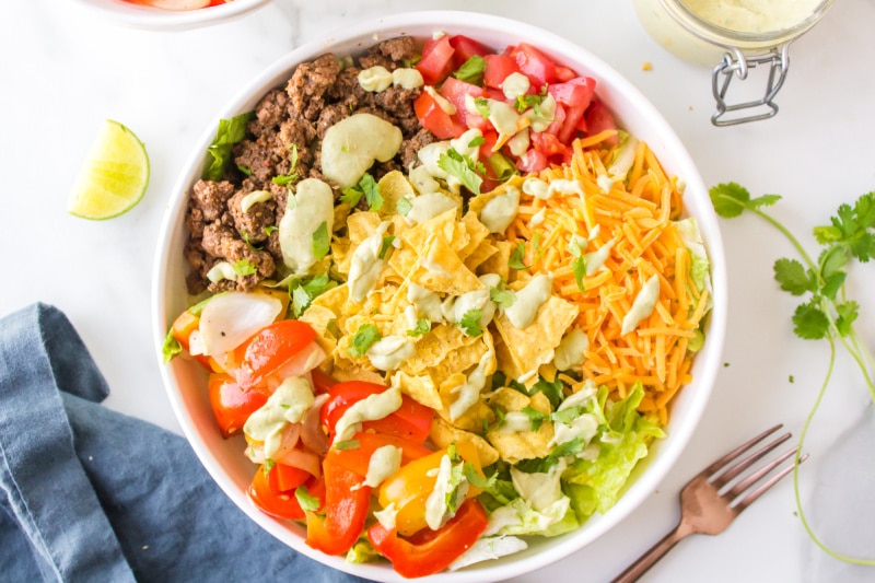 Ground Beef Fajita Taco Salad - Recipe Girl®