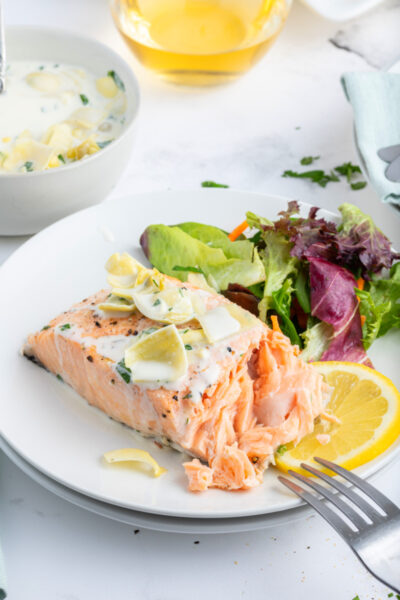 Air Fryer Salmon with Chardonnay Butter Sauce - Recipe Girl®