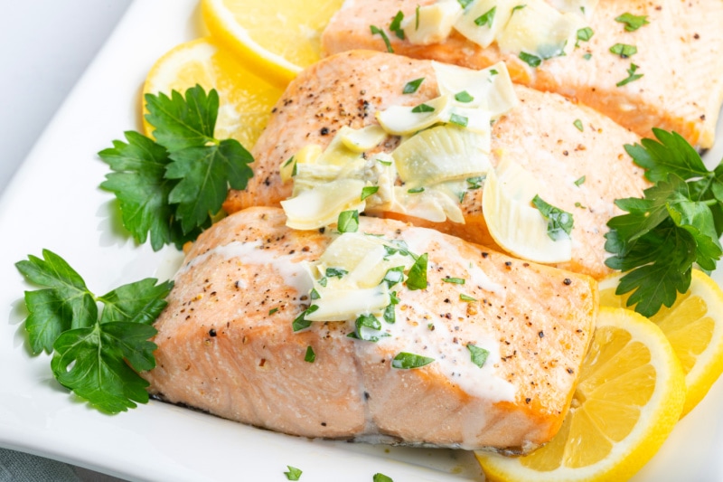 Air Fryer Salmon with Chardonnay Butter Sauce - Recipe Girl®