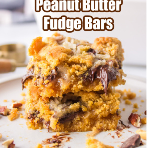 pinterest image for peanut butter fudge bars