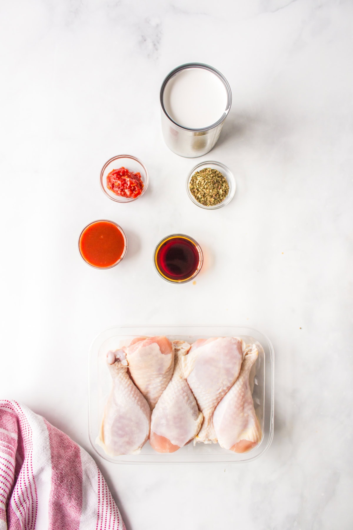 ingredients shared for making coconut chicken drumsticks