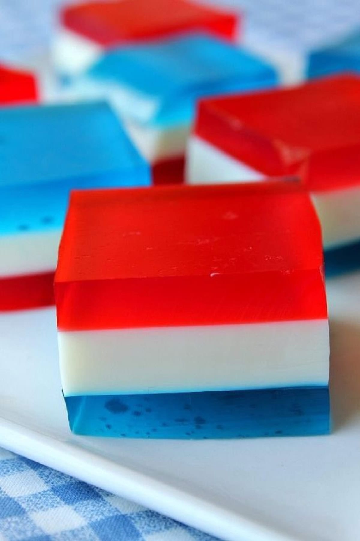 red white and blue finger jello