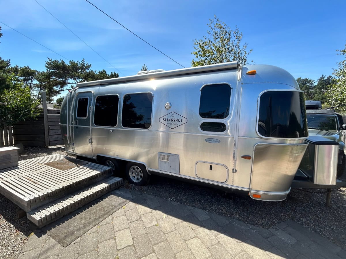 airstream trailer with deck