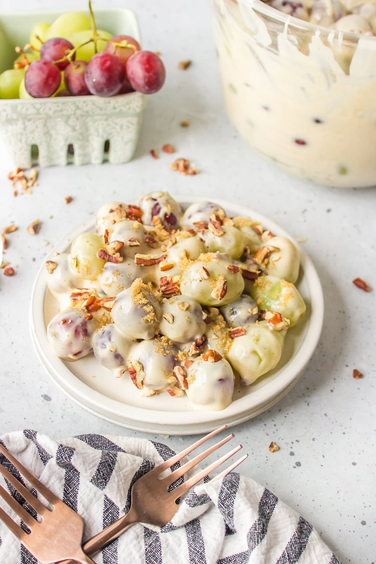 grape salad plated