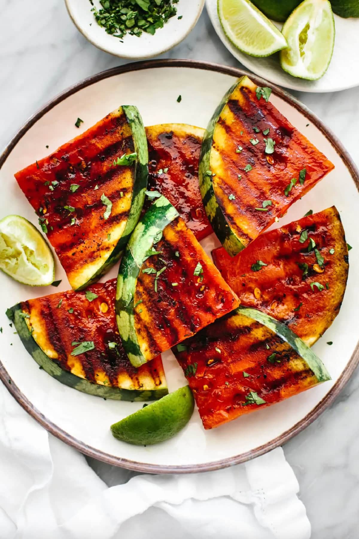 grilled watermelon on a plate