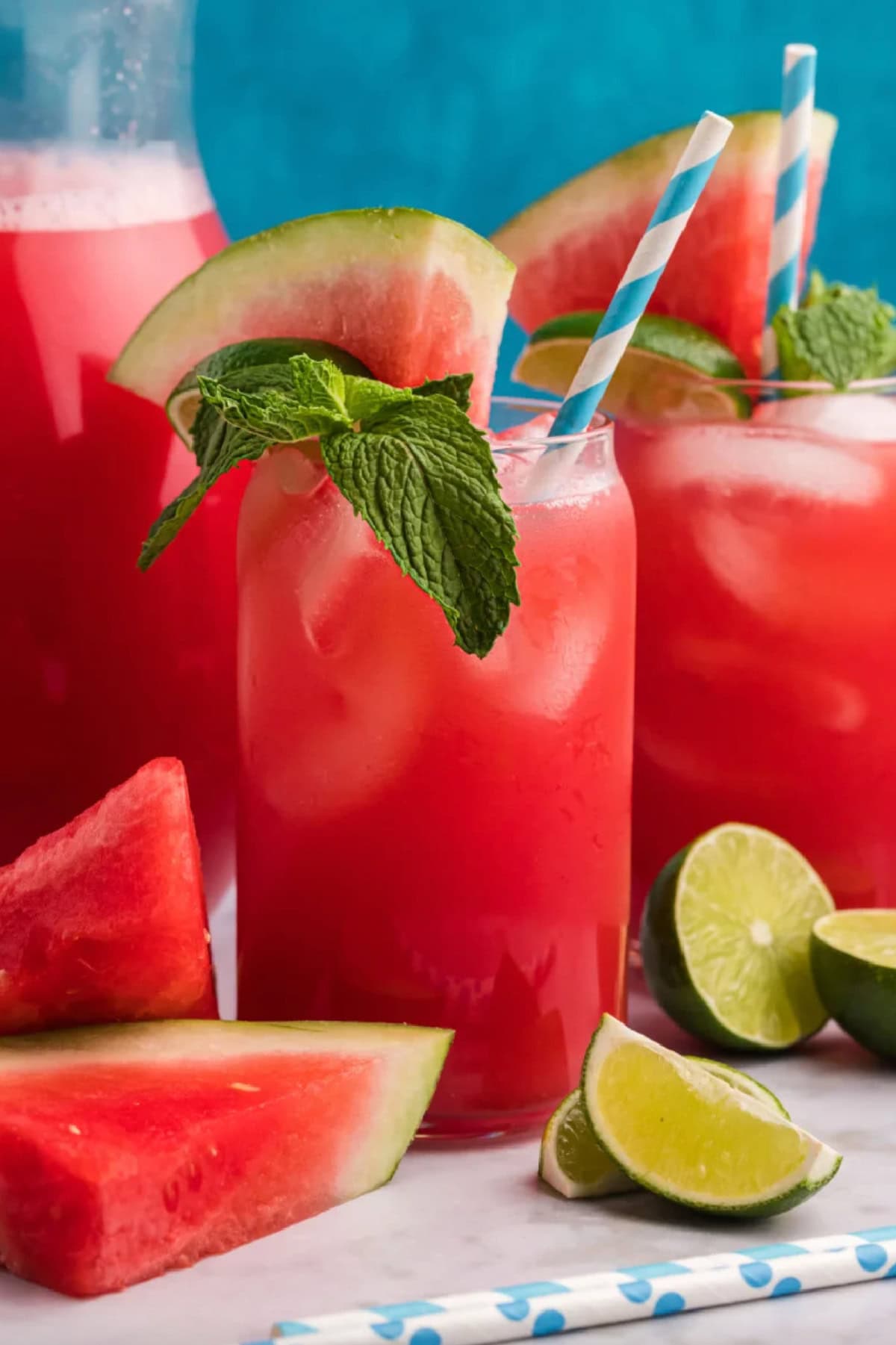 glasses of watermelon agua fresca