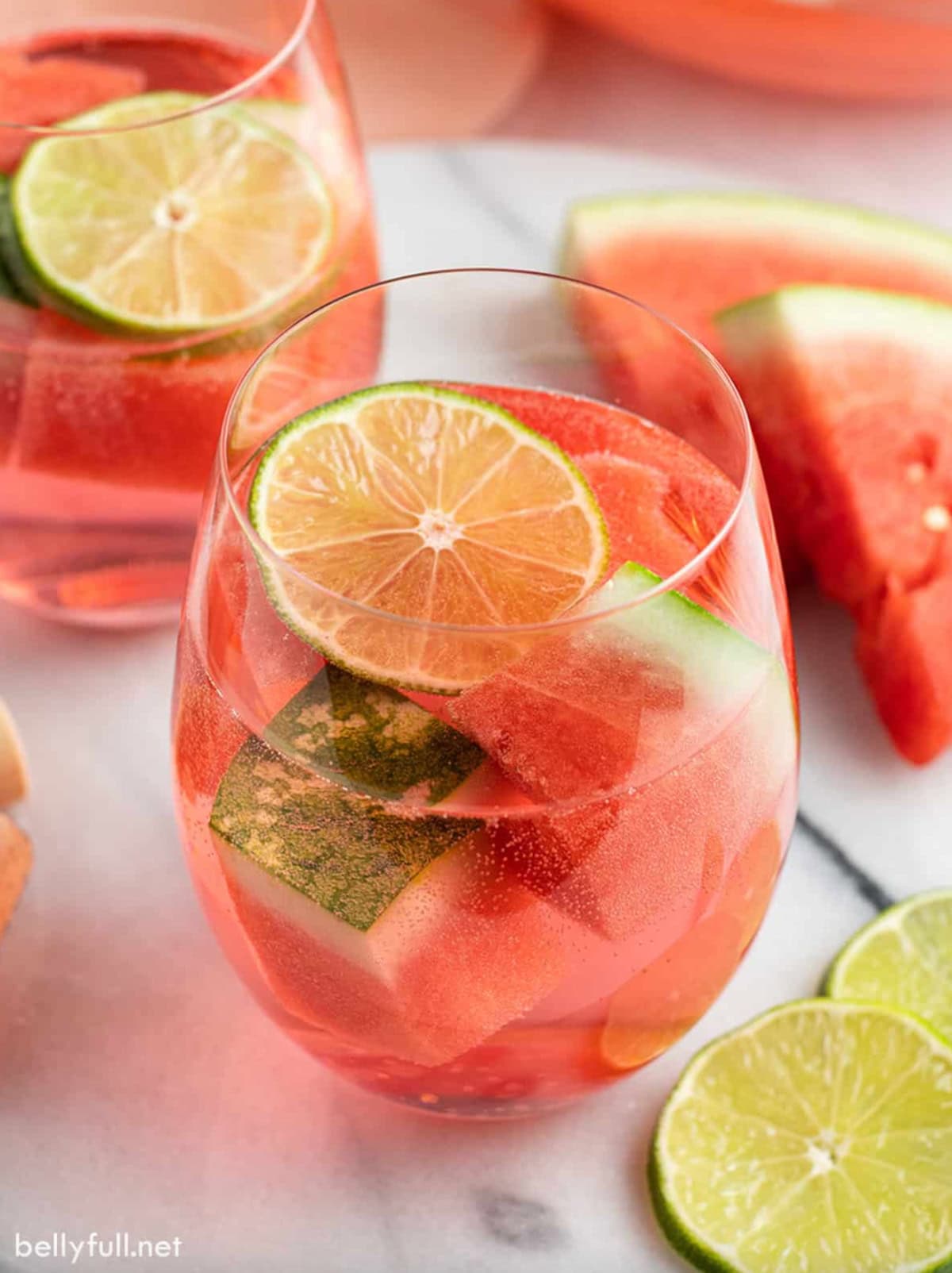 glasses of watermelon sangria