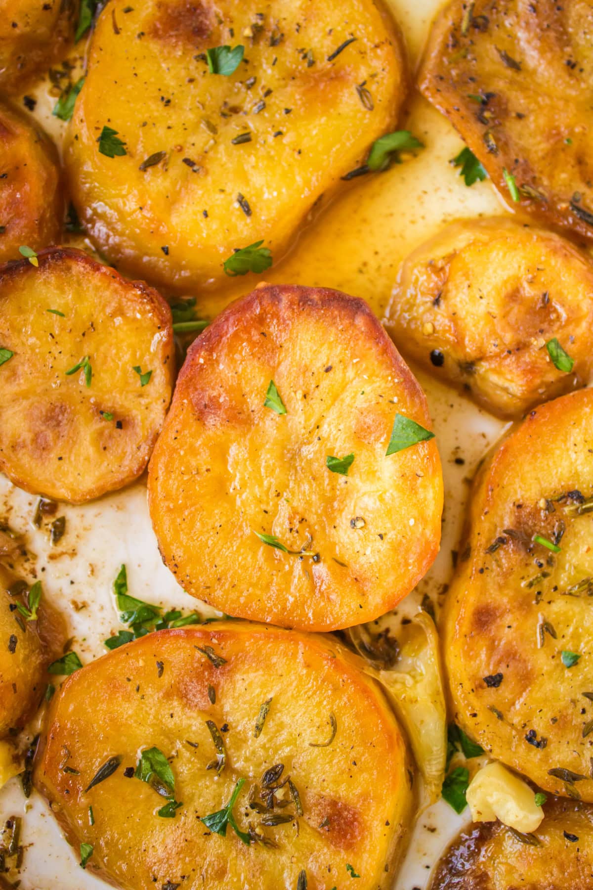 melting potatoes on a baking sheet