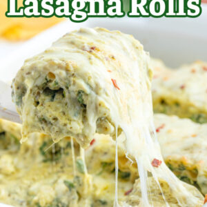 pinterest image for pesto lasagna rolls