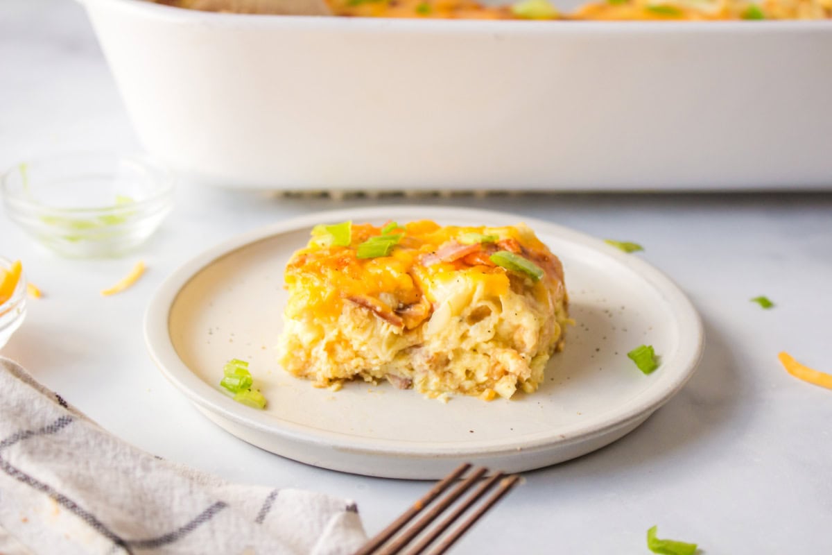 Overnight Croissant Ham and Cheese Breakfast Casserole