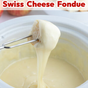 pinterest image for swiss cheese fondue