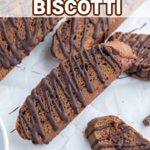 Pinterest image for triple chocolate biscotti