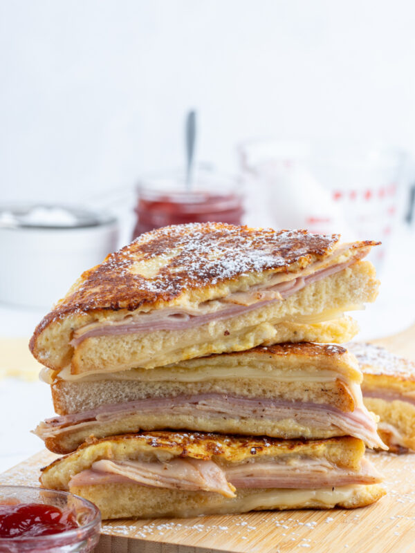 monte cristo sandwich halves stacked