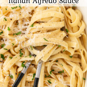 pinterest image for authentic alfredo sauce