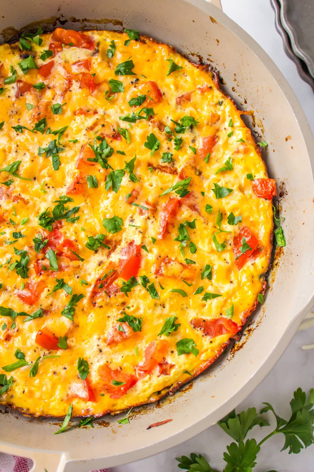 hash brown frittata in pan